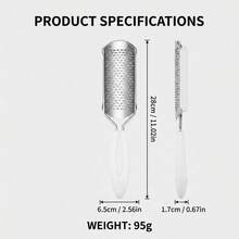 1件不鏽鋼腳部磨腳石 繭皮去除器 硬死皮容器刷 適用於腳跟去皮 美甲 SPA 工具 - 銀色 - 查看 4