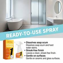 JUE FISH Limpiador de Baño, Elimina Sarro y Residuos de Jabón, Limpia Manchas de Azulejos con Fragancia Fresca, Adecuado para Limpieza Rápida de Vidrio de Baño, Puertas de Ducha, Lavabos y Grifos - Líquido - Ver 5