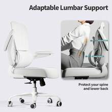 TRALT Sillas de Escritorio - Silla Ergonomica Escritorio - Sillas Ejecutiva para Escritorio con Soporte Lumbar - Silla Ergonomica de 330 Libras - Silla de Oficina Gamer para Casa (Azul Profundo) - Blanco Nube - Ver 8