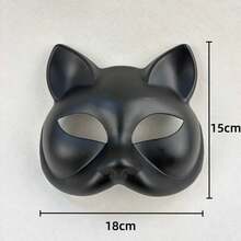 2pcs/Set Black Sexy Cat Mask Fashion Adjustable Punk Gothic Necklace Halloween Christmas Cosplay Props Christmas Carnival Party Animal Role Play Mask Masquerade Half Face Mask Accessory - Cat - View 6