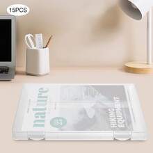15 piezas Caja organizadora de archivos Caja organizadora de documentos Caja de almacenamiento de papel - Claro - Ver 5