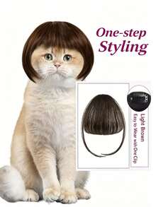 1pc Pet Cat Wig Dog Wig Pet Supplies Halloween Pet Accessories Curly Hair Straight Hair Cat Wig - Multicolor - View 9