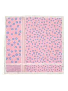 1pc New Women's Versatile Faux Silk Polka Dot Pattern Square Bandana Headscarf - Multicolor - View 3