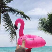Summer Pool Accessory 2/6/10 Pack Inflatable Flamingo Floating Cup Holder Waterproof PVC Floating Drink Coaster For Beach Vacation Pool Party - Multicolor - View 8