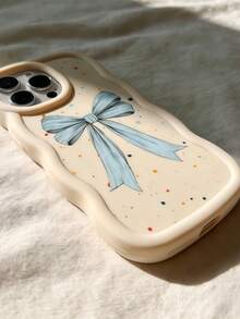 Y2K Polka Dot Bow Pattern Macaron Dopamine Color Soft TPU Wavy Hem Phone Case Compatible With Galaxy A03 A04 A05 A06 A11 A12 A13 A14 A15 A16 A20S A21S A22 A23 A24 A25 A26 A31 A32 A33 A34 A35 A36 A50 A51 A52 A53 A54 A55 A56 A73 S20FE S21FE S22 S22U S23 S23+ S23U S233FE S24 S24+ S24U S25 S25+ S25U/ Note 11 Note 12 Note 13 Note 14 /Samrt/Honor/Y7 Y9/Ealme C53 C55 - White - View 3
