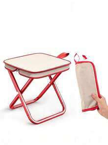 Outdoor Foldable Chair, Portable Small Stool Suitable For Camping, Travel, Fishing, Adjustable Zipper Design - One Size Fits All - View 11