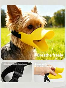 Soft Silicone Duck-Billed Dog Muzzle With Adjustable Strap, Anti-Bite, Suitable For 1.5–12.5kg Dogs, Fits Chihuahua, Teddy Poodle, Golden Retriever, Labrador Retriever, Etc. (Yellow) - Multicolor - View 10