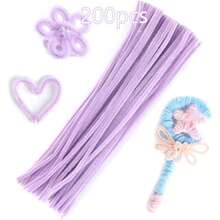 200/300/822 pièces Kit d'artisanat de bouquet de tiges en chenille violette & verte pour fleurs DIY, tulipes, lavande, fabrication de fleurs faites à la main, tiges douces et flexibles de qualité premium pour fête, vacances, décoration de cadeau d'anniversaire - Multicolore - Voir 14