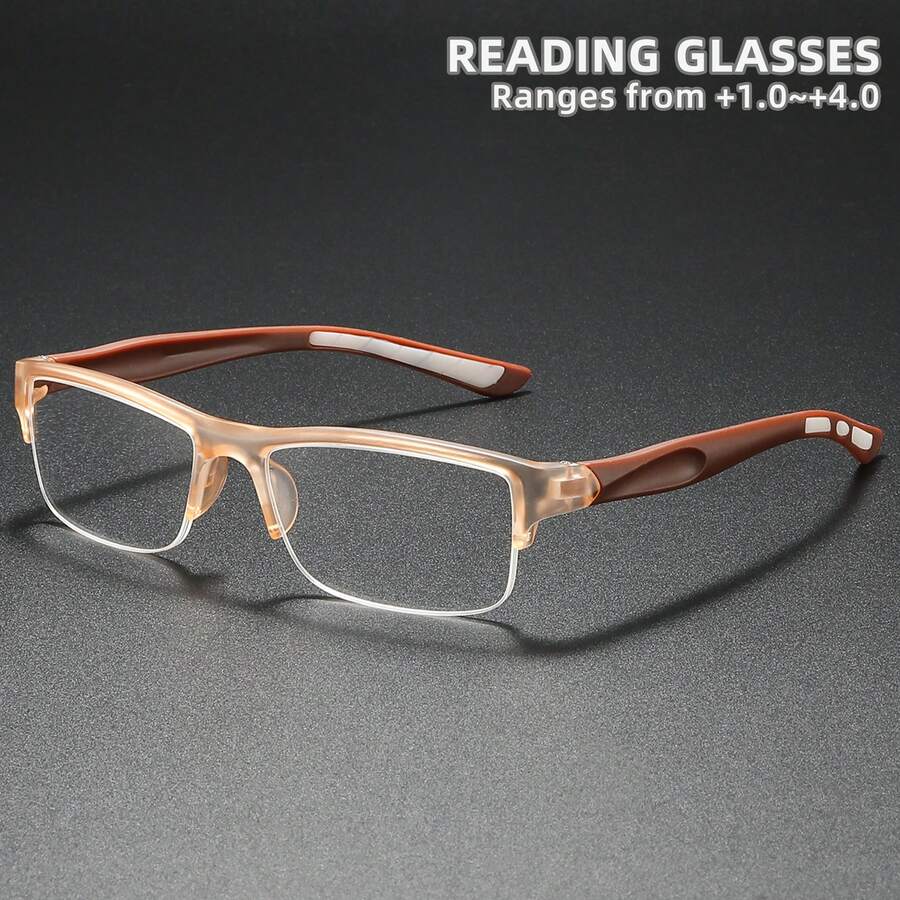 Rivsar Reading Glasses, New Cat Eye Half-Frame Bifocal Glasses With Flexible Spring Temples, High-Definition Lens For Long-Term Wear Without Dizziness, Suitable For Reading/Sewing/Business/Office/Elegant/Daily Use, Lightweight Round Frame, Anti-Slip For Sports, Comfortable For Computer, Phone, And Book Reading, Prevent Eye Fatigue, Portable Design Fits Various Face Shapes, Great Gift For Holidays, Parents, Halloween, Valentine's Day, Christmas - 香檳色 - 查看 1