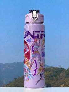 1pc 5 K-POP Girl Group Style Anti-Spill Flip Top Sports Water Bottle, Car Accessory, Back To School, Portable Fashion Design, 800ml Travel Cup With Strap, Straw And Lid, Cute Design, High Quality, Leak-Proof, Shock-Resistant, Durable Outdoor Sports Water Cup, Large Capacity Portable Cup, Suitable For Short Trips, Hiking, Picnic, Running, Fitness, Mother's Day - One Size Fits All - View 15