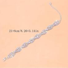 1pc Fashionable Exquisite Rhinestone Evil Eye Anklet Women's Jewelry - Silver - View 4