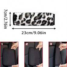 2pcs/1pc Car Seat Belt Shoulder Pads Anti-Pinch Protective Cover Leopard Print Faux Mink Fur Car Interior Accessories, Soft Comfortable Exquisite Car Shoulder Pads Seat Belt Decor, 4 Colors Available - A - View 9
