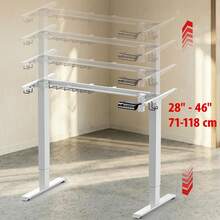 SHW - Marco de computadora eléctrico de alta calidad, base motorizada ajustable en altura para mesas de 40 a 72 pulgadas, marco de soporte suave para el hogar u oficina, color blanco - blanco - Ver 7