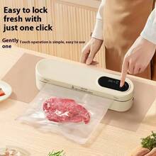 SOKANY Wireless Vacuum Sealer - 60KPa Powerful Suction, Fast Vacuum | Dual Mode (Vacuum Preservation + Single Seal) | 1500mAh Long Battery Life, Suitable For Kitchen Fresh Meat Preservation/Refrigerator Organized Storage And More - Apricot - View 8