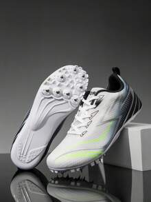 Carbon Plate Lightweight Racing Track Spikes, Breathable Cushioned Non-Slip Grip Running Shoes For Students, Competition And Training - 2688 White and Black - View 16
