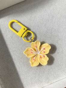 5pcs Vibrant Cherry Blossom Keychains, Bohemian Style, Versatile Keyring Bag Charm Accessories, Souvenir Gift For Friends, Exquisite Flower Keychains - 5 Cherry Blossom Keychains - View 10
