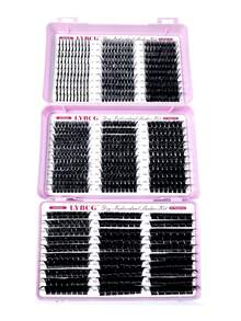 Large Capacity Eyelash Book 0.07mm Spiky Wet Glossy Single Cluster Lashes Salon Volume D Curl Spiky+40D-200D 10-18mm Anime Style 780pcs Reusable DIY Cluster Eyelash Extensions For Beginners - D - 查看 7