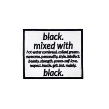 Ensemble de patchs thermocollants brodés Magic Melanin Queen, couronne rose, Respect My Hair, Brown Babe, slogan Black Pride, applique à coudre pour veste en jean, chapeau, sac à dos, décoration DIY - B-noir - Voir 20