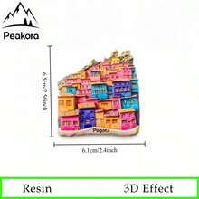 1pc Bogota Colombia Rainbow Community 3D Resin Magnet, Latin American Style Creative Travel Souvenir Magnetic Refrigerator Sticker, Home Decor Magnet - 1PC - View 5