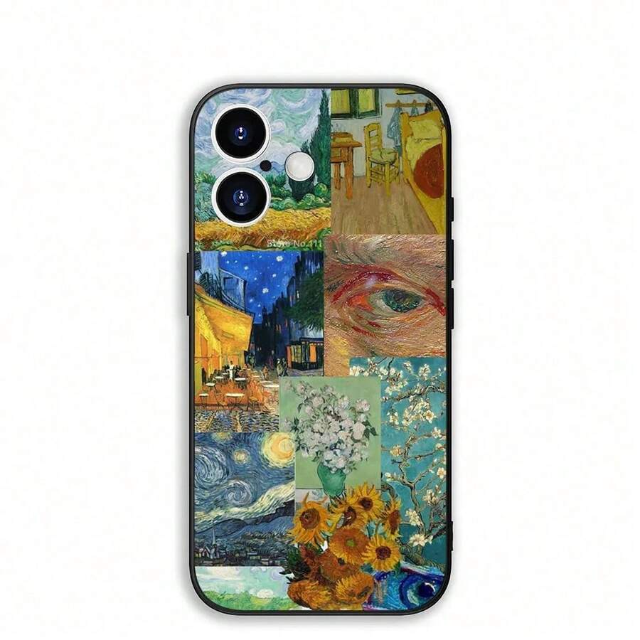 Funda suave de girasol y noche estrellada de Van Gogh compatible con Apple  16 11 15 Pro Max Plus X XR 7 8 SE 2022 SE3 SE2 16E, cubierta compatible con funda  17 Pro Max, funda  17 Pro, funda  17, funda  16, funda  16 Pro Max, funda  15 - 2 - Ver 1