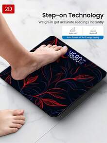 1pc Red Vine Leaf Decorative Weight Scale, Fashionable Weight Scale Decoration, Suitable For Small Weight Scales, Bathroom Scales, Easy To Use, Holiday Gift, Back To School - A - View 3