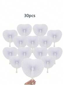 3/15/30 Stücke/Set, elegante herzförmige Faltfächer, Braut-Handfächer, Junggesellinnenabschied Hochzeitsbraut Geschenk Partydekoration, Brautjungfer-Handfächer, herzförmige Faltfächer, blanke Papier-Handfächer mit Kunststoffgriff, Bühnenrequisiten, DIY-Malerei, Geburtstags-Hochzeits-Partydekoration, Hochzeitsgeschenkset, romantische Dekoration, mehrteiliges Partygeschenkpaket - Liebesspende - Übersicht 13