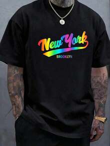 ‌ Camiseta de hombre de cuello redondo y manga corta. Estilo casual con estampados modernos y cómoda - Verde militar - Ver 1