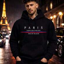 Moletom Canguru Paris 2 Blusa Unissex Masculino Feminino 75% Algodão E 25% Poliéster Top Premium Street Wear Lançamento Envio Imediato Varias Cores!! - Preto - Visão 1