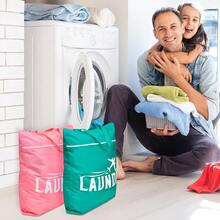 1pc Large Travel Laundry Bag With Handle, Suitable For Dirty Clothes Washing, Wet & Dry Swimwear Bag, Gym Training Bag, College Dorm Use - Multicolor - View 3