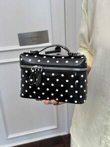 Dedoo Solid Color Litchi Texture PU Square Women's Crossbody Bag Small Wallet Daily Fashion Accessory - Black - View 7