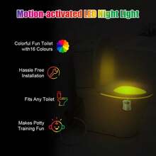 Motion Sensor Toilet Ambient Light, 16-Color LED Night Light For Home Bathroom, No-Adhesive Hanging Decorative Light - Multiple Styles - View 4