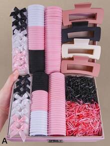 727pcs/Set Ligas Elásticas para el Cabello Estilo Princesa Lindas, Ligas Duraderas & No Dañinas para el Cabello - Multicolor 2 - Ver 16