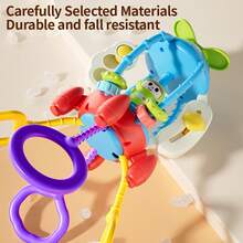 1 Set Rocket-Shaped Baby Activity Toy, Pull String Sensory Toy With Colorful Sliding Balls, Baby Hand Training Toy, Baby Teething Rattle Ball, Ideal Gift - Multicolor - View 2
