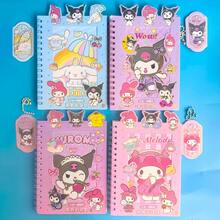 SANRIO كتاب ملصقات مخطط كرتوني، كتاب ملصقات مواد المخطط، كتاب مواد بأنماط غنية، كتاب ورق إطلاق الملصقات، ملصقات البطاقات - كتاب ملصقات - مشاهدة 14