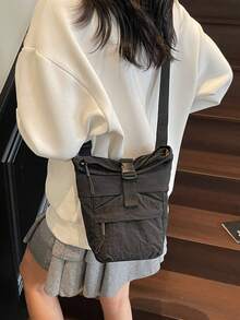 素色休閒尼龍女款斜挎包，通勤多層手機包，多功能便捷單肩包，適合青少年女孩、女性、大學生、職場新人與白領，適用辦公室、大學、工作、商務、通勤、購物、約會、戶外活動、旅行、徒步，女性禮物 - 彩色 - 查看 6