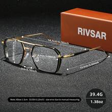 Rivsar Unisex Reading Glasses, New Polygon Double-Bridge Metal Rim Bifocal Glasses, High-Definition Eye Protection, Long-Term Wear Without Dizziness, Reading/Sewing/Business/Office/Elegant/Daily Wear Prescription Glasses For Men & Women, Lightweight Spring-Hinged Frame, Suitable For Sports Anti-Slip, Computer Comfortable Reading, Anti-Eye Fatigue Reading Glasses, Convenient Carry Design Fits All Face Shapes, Luxury Brand Designer Glasses, Holiday Gifts, Gifts For Parents, Halloween, Valentine's Day, Christmas, Glasses, Women's Reading Glasses - Transparent - View 8
