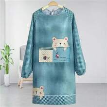 2pcs Women's Long Sleeve Apron, Suitable For Home Kitchen Use, Reversible Lightweight Apron For Summer, Fashion Work Uniform, Multi-Color Options, Suitable For Cooking, Baking, Gardening And Chef Work - One Size Fits All - View 14