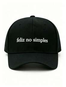 BONNY BOOM 1/2pcs Women's Embroidered "Feliz No Simples" Baseball Cap, Trucker Hat, Suitable For Outdoor, Spring/Autumn, Travel, Beach Vacation Casual Wear, Men's Sun Hat, Y2K Style Youth Cap, Football Match World Cup, Halloween, Christmas, Back To School Season Gift - Feliz No Simples - View 4