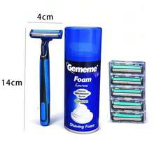 Men's Shaving Kit With Six-Blade Manual Razor, Shaving Foam, And Extra Replacement Blades - Beard Oil+Beard Balm - View 2