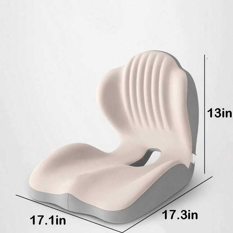 Juego de cojín ergonómico de espuma viscoelástica para asiento y almohada de soporte lumbar;ofrece un soporte firme para la espalda y buena transpirabilidad;apto para sillas de oficina, asientos de automóvil y sillas de trabajo;para uso diario o para regalar. - Blanco - Añade 6
