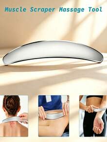 3/2Pcs Stainless Steel Gua Sha Tool, Lymphatic Drainage Muscle Scraping Massager, Full Body Spa Massage Relaxation Device, Travel & Home Essential Unisex Massage Tool - Multicolor - View 8