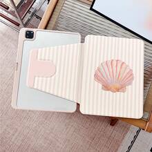 1 pieza Funda protectora para tableta con estampado de estrella de mar a rayas rosas, rotación 360°, compatible con iPad 11/A16/10th/Air4/5/6/Pro 12.9/2024/2025/2020/2021/2022/2023/10.2/10.9, compatible con Galaxy Tab A8/A9 Plus/S6 Lite/S7/S9FE PLUS, compatible con Xiaomi, perfecto para trabajo, viajes y uso doméstico, compatible con Oppo Pad, Matepad, Pad, Honor Pad, Xiaoxin Pad - Multicolor - Ver 2