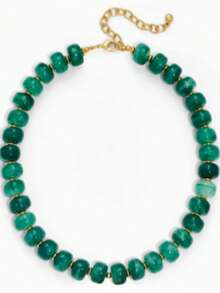 Green Large Bead Necklace, Women's Casual Vacation Street Style, Versatile For Clothes And Dresses - Green - View 3