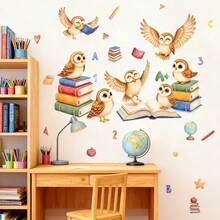 1/2 Sheets Kids Reading Corner Wall Decals, Self - Adhesive Cartoon Animal Book - Themed Stickers (Fox/Lion/Bear/Deer/Rabbit) For Children's Bedroom, Classroom, Living Room Decor​ - Multicolor - View 8