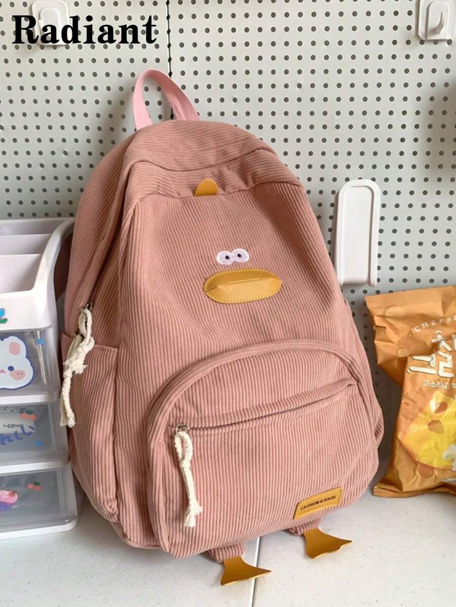 2026 New High-Value Student Backpack, Minimalist Corduroy Large Capacity Middle School Backpack