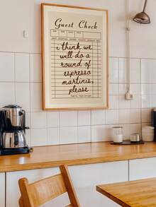 1pc"Chef Was Cute Would Eat Here Again"Wall Art Print Kitchen Canvas Poster, Minimal Kitchen Poster, Chef Wall Art Print, Restaurant Art, Guest Check Funny Espresso Martini, Preppy Poster Apartment Bar Cart Decor,Wall ArtFramed/Unframe - 1pc - View 9