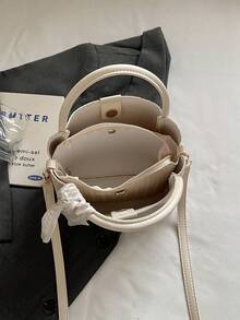 Women's Fashion Minimalist Business Commute White Handbag, Crossbody Shoulder Bag - White - View 8