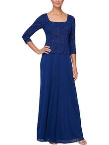 Alex Evenings Vestido Largo de Noche con Lentejuelas y Encaje, Talla Plus Vestido para ocasin Especial para Mujer - Rosa (rosa concha) - Ver 7