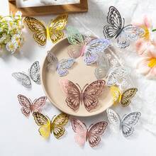 12件組 3D鏤空蝴蝶牆貼，蛋糕裝飾、婚禮裝飾、居家客廳、生日派對裝飾貼紙，牆面貼紙，居家裝飾乙烯貼紙，春季裝飾品，讓居家煥然一新，Rama裝飾貼紙禮物，畢業禮 - 多款式 - 查看 7