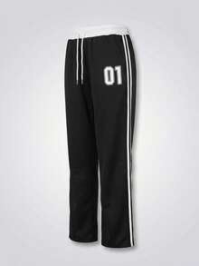 Women's Drawstring Waist Long Jogger Pants, Slightly Elastic, Suitable For Street Style, Campus Style, Casual Sports, Basic Loose Fit Black Fall - Black - View 4